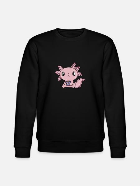 Coffee Cute Axolotl - Stanley/Stella CHANGER Unisex Organic Sweatshirt - black