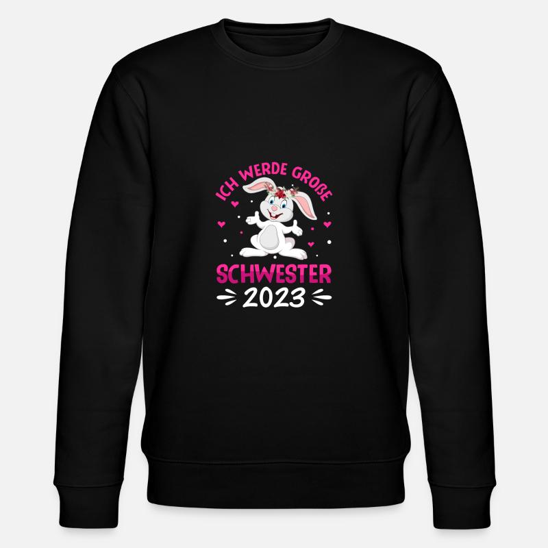 Ich werde große Schwester 2023 - Stanley/Stella Unisex Bio-Sweatshirt CHANGER  - Schwarz