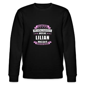 Name Lilian Vorname Klugscheisserin Namenstag - Stanley/Stella Unisex Bio-Sweatshirt CHANGER  - Schwarz - Vorne - Nik (191cm) & Marisol (170cm)