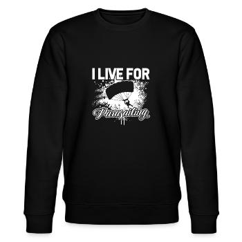 Parasailing I Live For Parasailing - Stanley/Stella CHANGER Unisex Organic Sweatshirt - black - Front - Nik (191cm) & Marisol (170cm)