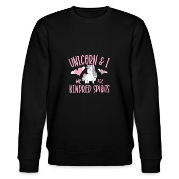 Vintage Rainbow Unicorn & I - sont des esprits apparentés - Sweat bio CHANGER Stanley/Stella Unisexe - noir - Devant - Nik (191cm) & Marisol (170cm)
