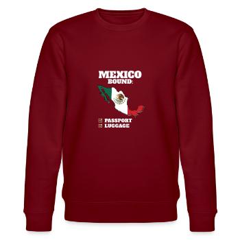 Mexico Bound Country Travel Mexican Flag Vacation - Stanley/Stella Unisex Bio-Sweatshirt CHANGER  - Burgunderrot - Vorne - Nik (191cm) & Marisol (170cm)