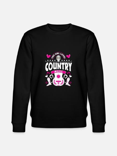 This girl loves country music - Stanley/Stella CHANGER Unisex Organic Sweatshirt - black