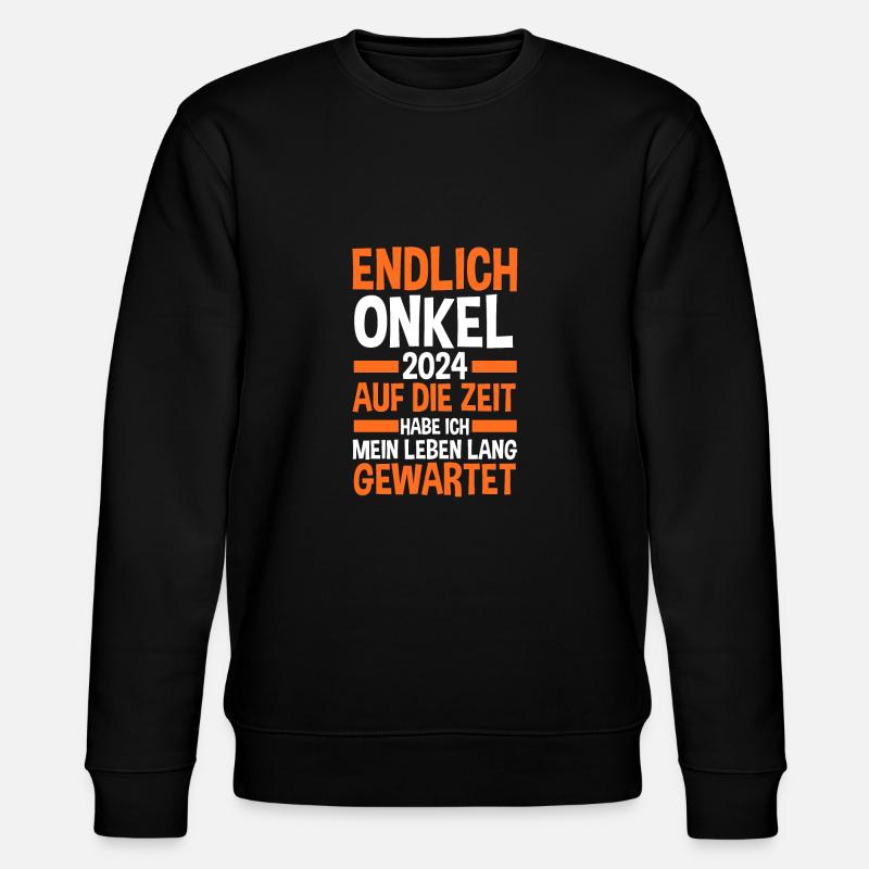 Werdender Onkel 2033 - Stanley/Stella Unisex Bio-Sweatshirt CHANGER  - Schwarz