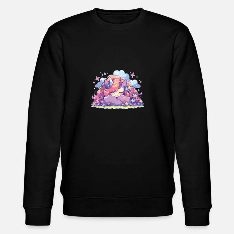 Einhörner Regenbogen Einhorn Regenbogen - Stanley/Stella Unisex Bio-Sweatshirt CHANGER  - Schwarz