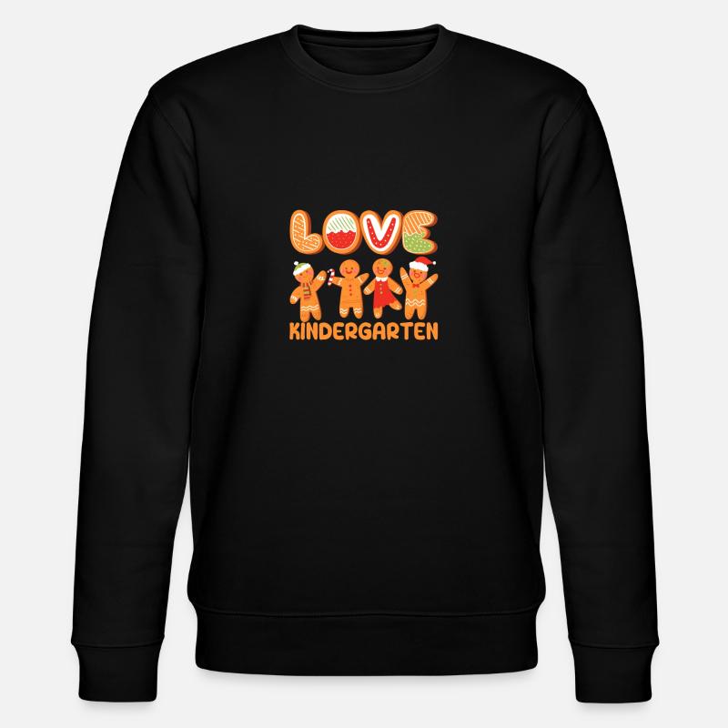 Liebe Kindergarten Lebkuchenmann Weihnachten Lehre - Stanley/Stella Unisex Bio-Sweatshirt CHANGER  - Schwarz