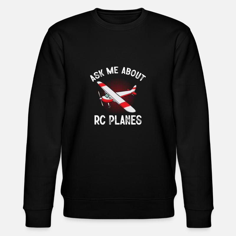 Remote Controlled Airplane Model Airplane - Stanley/Stella CHANGER Unisex Organic Sweatshirt - black