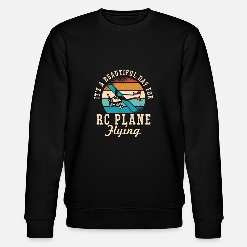 Remote Controlled Airplane Model Airplane - Stanley/Stella CHANGER Unisex Organic Sweatshirt - black