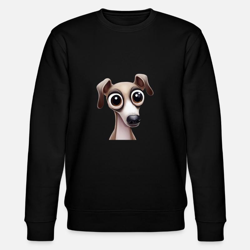 Niedliche Windhund-Welpenkunst - Stanley/Stella Unisex Bio-Sweatshirt CHANGER  - Schwarz