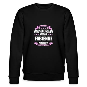 Name Fabienne Vorname Klugscheisserin Namenstag - Stanley/Stella Unisex Bio-Sweatshirt CHANGER  - Schwarz - Vorne - Nik (191cm) & Marisol (170cm)
