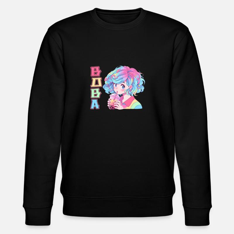 Anime and Boba Bubble Tea - Stanley/Stella Unisex Bio-Sweatshirt CHANGER  - Schwarz
