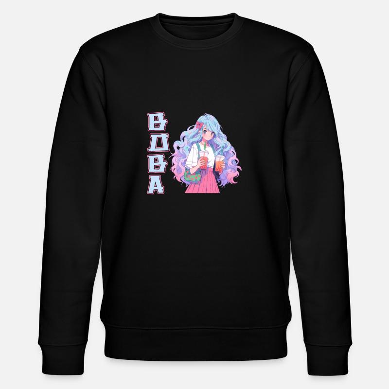 Anime and Boba Bubble Tea - Stanley/Stella Unisex Bio-Sweatshirt CHANGER  - Schwarz