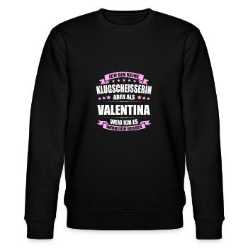 Name Valentina Vorname Klugscheisserin Namenstag - Stanley/Stella Unisex Bio-Sweatshirt CHANGER  - Schwarz - Vorne - Nik (191cm) & Marisol (170cm)