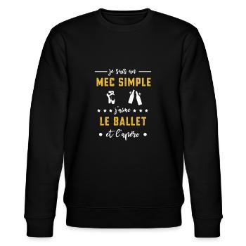 ballet mec simple apéro cadeau - Sweat bio CHANGER Stanley/Stella Unisexe - noir - Devant - Nik (191cm) & Marisol (170cm)