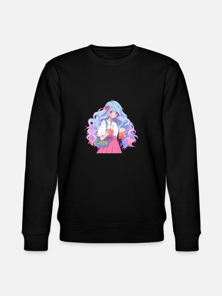 Anime and Boba Bubble Tea - Stanley/Stella CHANGER Unisex Organic Sweatshirt - black