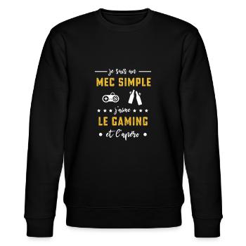 gaming mec simple apéro cadeau - Sweat bio CHANGER Stanley/Stella Unisexe - noir - Devant - Nik (191cm) & Marisol (170cm)