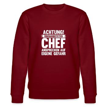 Arbeit Kollegen Büro Teamleiter Führungskraft Chef - Stanley/Stella Unisex Bio-Sweatshirt CHANGER  - Burgunderrot - Vorne - Nik (191cm) & Marisol (170cm)