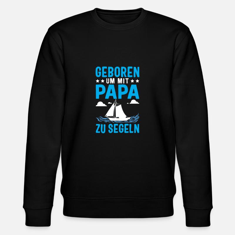 Papa Segelboot Meer Kind - Stanley/Stella Unisex Bio-Sweatshirt CHANGER - Schwarz