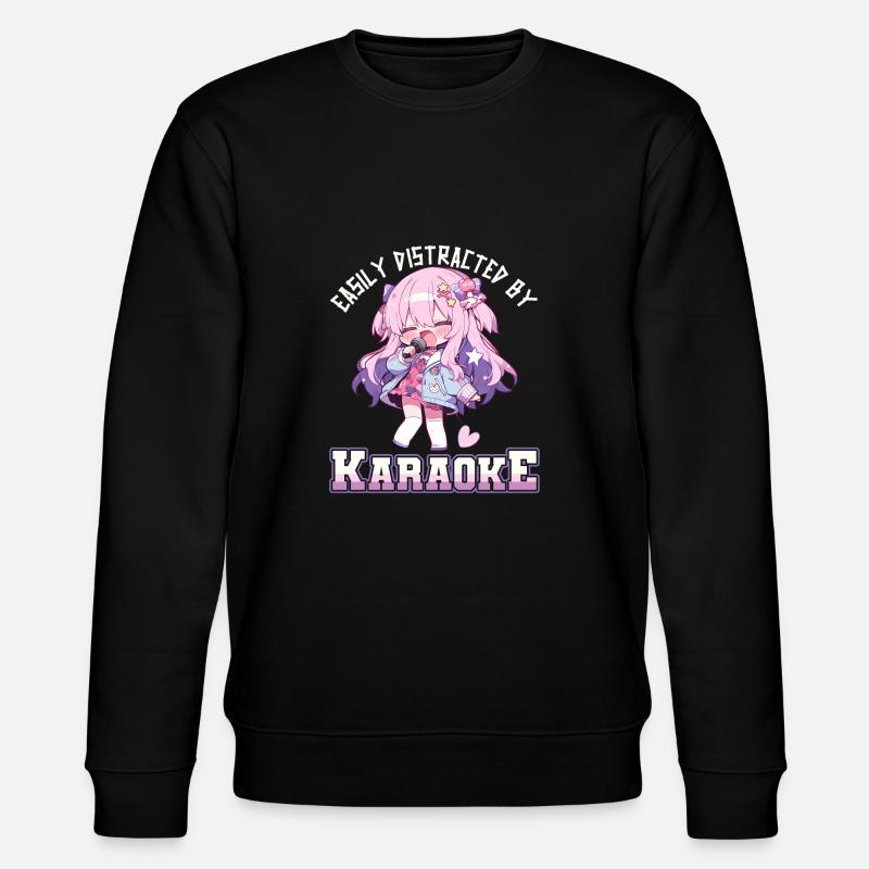 Easily distracted by Karaoke - Stanley/Stella Unisex Bio-Sweatshirt CHANGER  - Schwarz