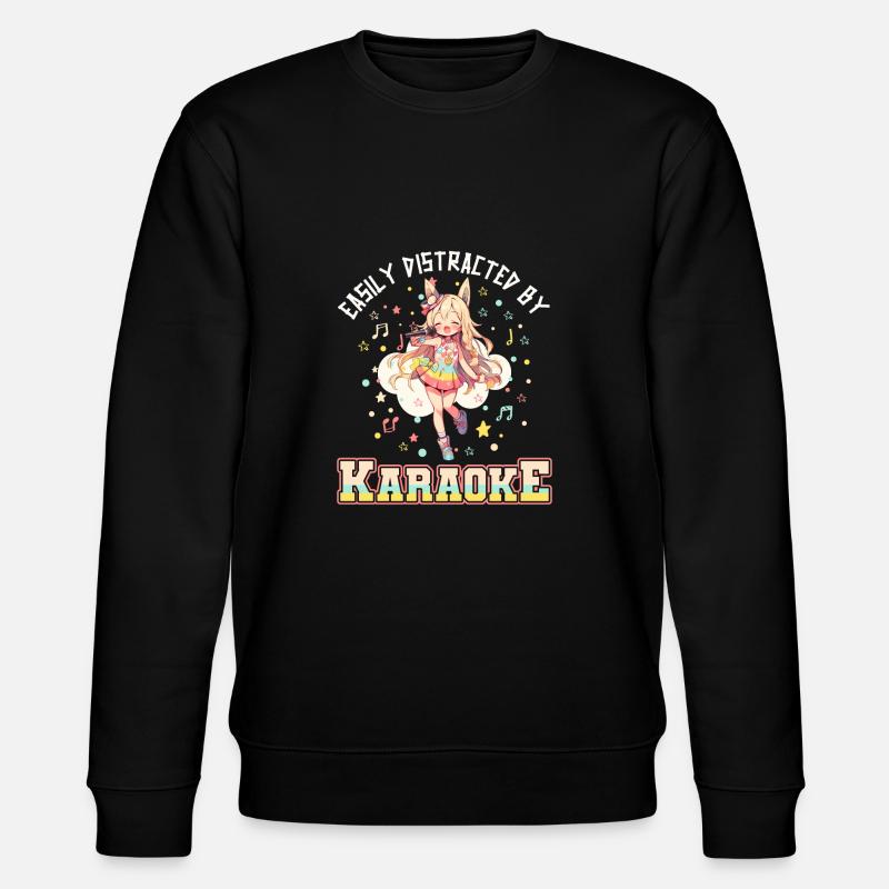 Easily distracted by Karaoke - Stanley/Stella Unisex Bio-Sweatshirt CHANGER  - Schwarz