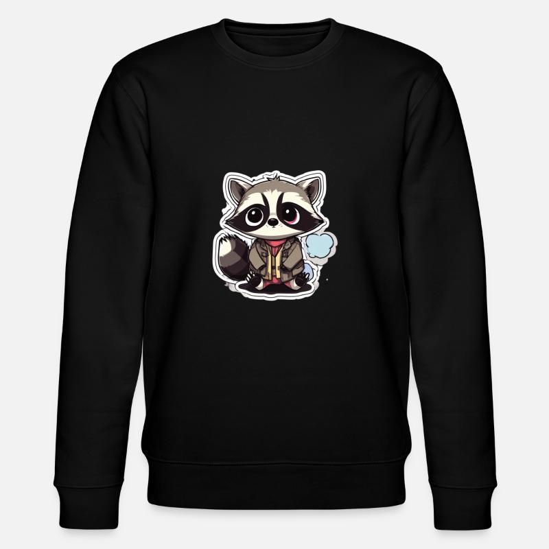 Waschbär - Stanley/Stella Unisex Bio-Sweatshirt CHANGER  - Schwarz