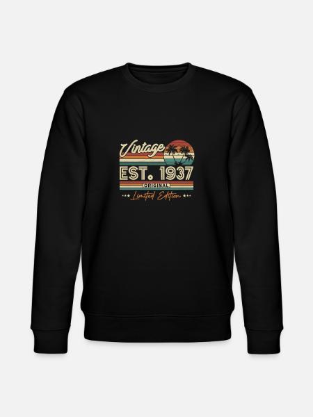 1937 Birthday present - Stanley/Stella CHANGER Unisex Organic Sweatshirt - black