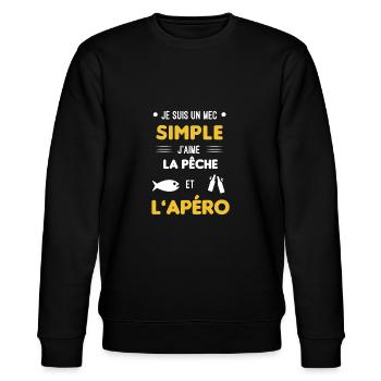 angeln fisch und aperitif einfacher kerl - Stanley/Stella Unisex Bio-Sweatshirt CHANGER  - Schwarz - Vorne - Nik (191cm) & Marisol (170cm)