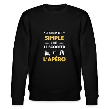 Roller und Aperitif einfacher Kerl - Stanley/Stella Unisex Bio-Sweatshirt CHANGER  - Schwarz - Vorne - Nik (191cm) & Marisol (170cm)