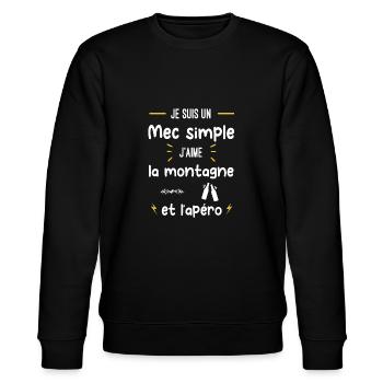montagne apéro mec simple humour - Sweat bio CHANGER Stanley/Stella Unisexe - noir - Devant - Nik (191cm) & Marisol (170cm)