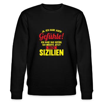 Sizilianer Sizilianisch Sizilien - Stanley/Stella Unisex Bio-Sweatshirt CHANGER  - Schwarz - Vorne - Nik (191cm) & Marisol (170cm)