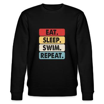Schwimmen Schwimmer - Stanley/Stella Unisex Bio-Sweatshirt CHANGER  - Schwarz - Vorne - Nik (191cm) & Marisol (170cm)