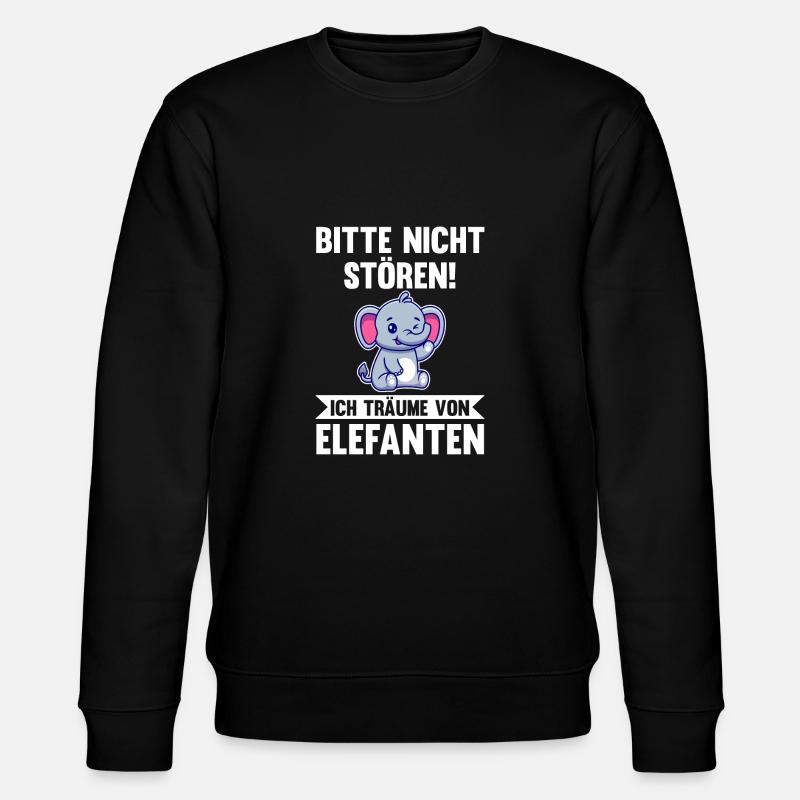Elefant Elefanten - Stanley/Stella Unisex Bio-Sweatshirt CHANGER  - Schwarz