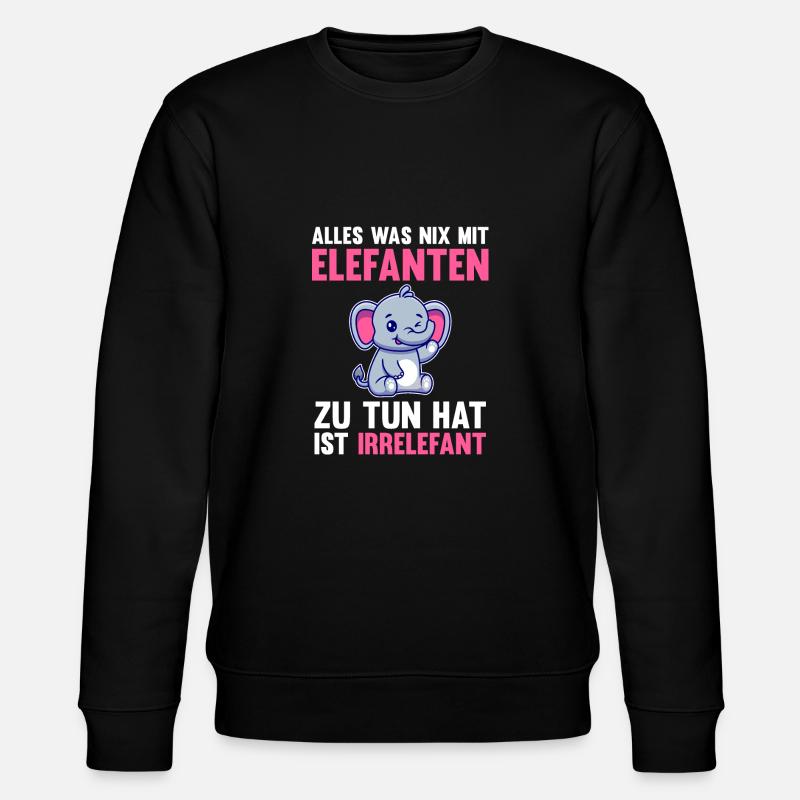 Elefant Elefanten - Stanley/Stella Unisex Bio-Sweatshirt CHANGER  - Schwarz