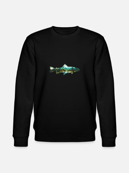 Fly fishing for trout: retro love for the - Stanley/Stella CHANGER Unisex Organic Sweatshirt - black