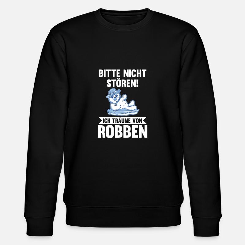Seehund Seelöwe Robbe - Stanley/Stella Unisex Bio-Sweatshirt CHANGER  - Schwarz