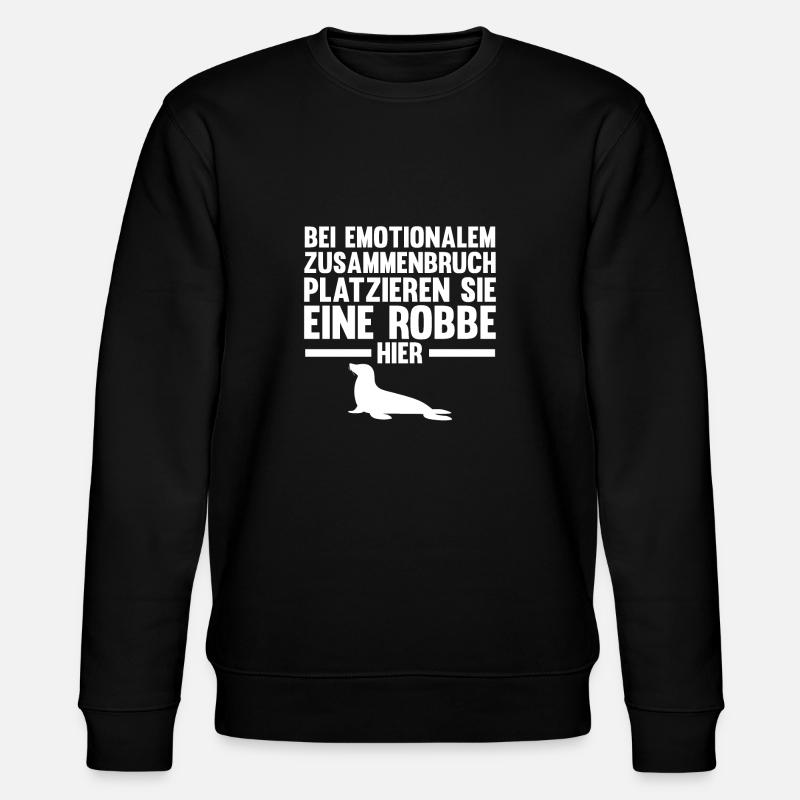 Seehund Seelöwe Robbe - Stanley/Stella Unisex Bio-Sweatshirt CHANGER  - Schwarz