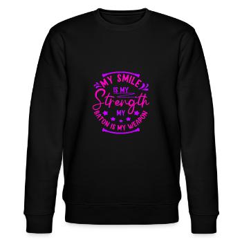 Baton Twirling My Baton Is My Weapon Baton Gifts - Stanley/Stella Unisex Bio-Sweatshirt CHANGER  - Schwarz - Vorne - Nik (191cm) & Marisol (170cm)
