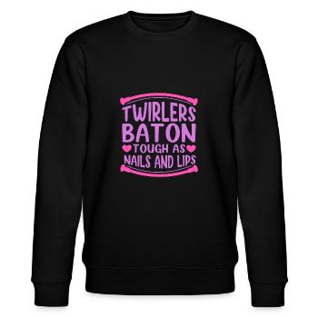 Bâton virevoltant Twirlers Baton dur comme les ongles et les lèvres - Sweat bio CHANGER Stanley/Stella Unisexe - noir - Devant - Nik (191cm) & Marisol (170cm)