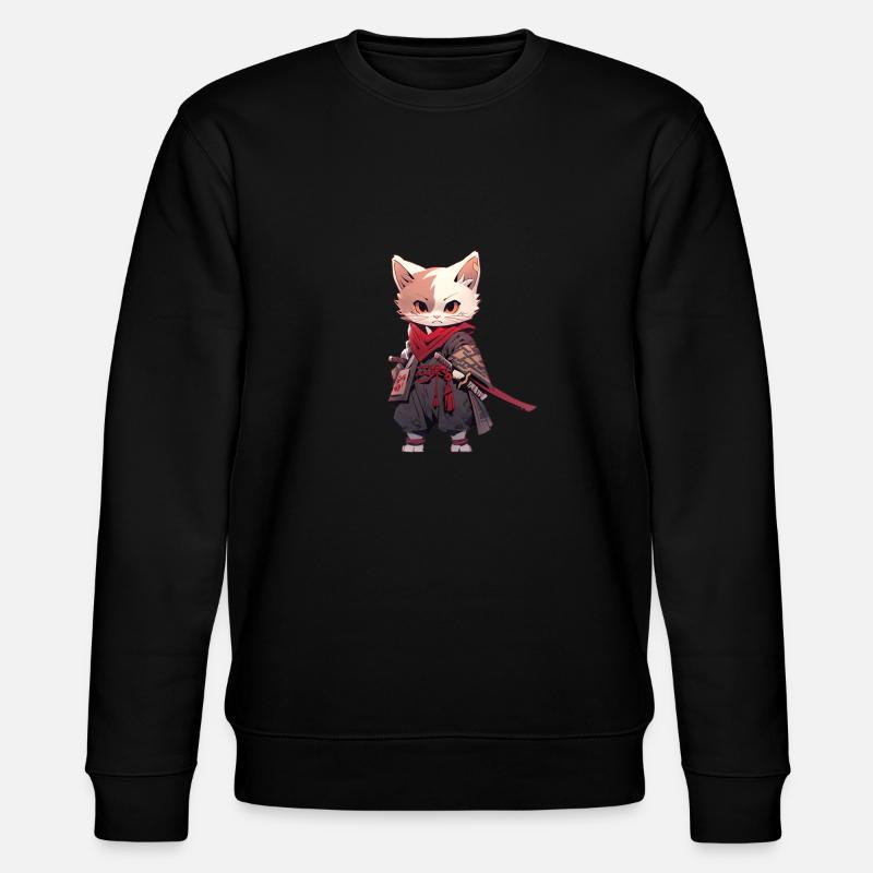 Asia Cat Japanese Samurai Samurai - Stanley/Stella CHANGER Unisex Organic Sweatshirt - black