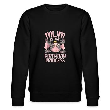 Mum Of the Birthday Boy Princess Gift Deco - Stanley/Stella Unisex Bio-Sweatshirt CHANGER  - Schwarz - Vorne - Nik (191cm) & Marisol (170cm)