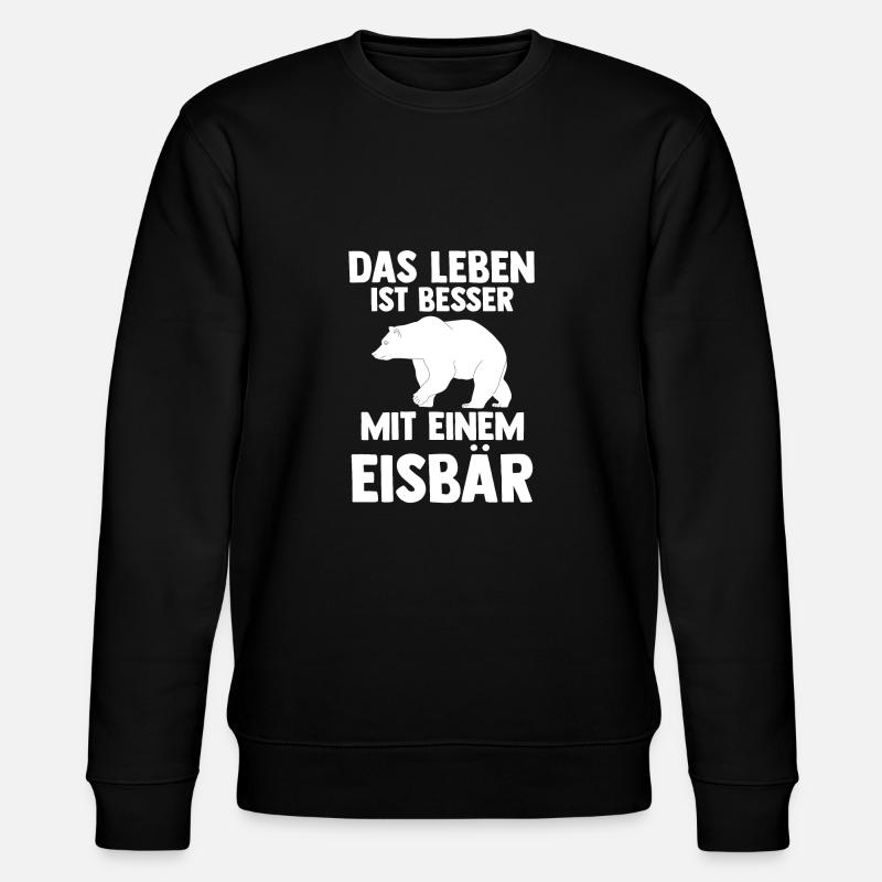 Eisbär Eisbären - Stanley/Stella Unisex Bio-Sweatshirt CHANGER  - Schwarz