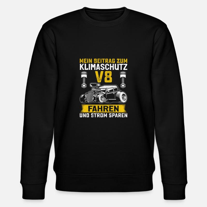 Klimaschutz V8 Lustig - Stanley/Stella Unisex Bio-Sweatshirt CHANGER  - Schwarz