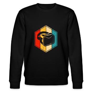 VR Virtual Reality - Stanley/Stella CHANGER Unisex Organic Sweatshirt - black - Front - Nik (191cm) & Marisol (170cm)