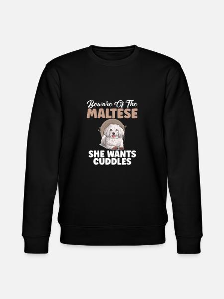 Maltese Owner Gifts - Stanley/Stella CHANGER Unisex Organic Sweatshirt - black