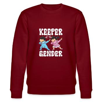 Hüter des Geschlechts - Stanley/Stella Unisex Bio-Sweatshirt CHANGER  - Burgunderrot - Vorne - Nik (191cm) & Marisol (170cm)