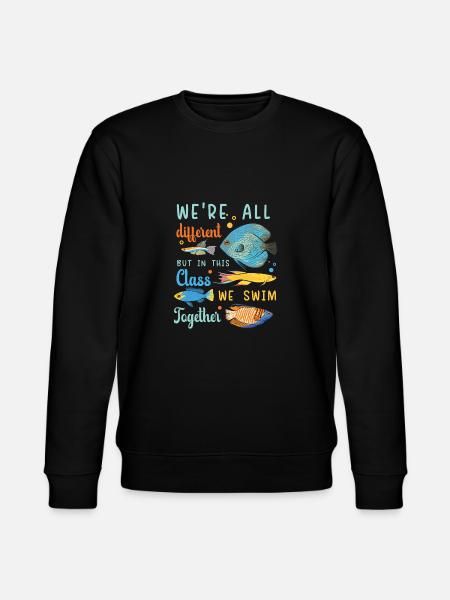 På denne hold svømmer vi sammen autisme autistisk - Stanley/Stella økologisk unisex-sweatshirt CHANGER  - sort
