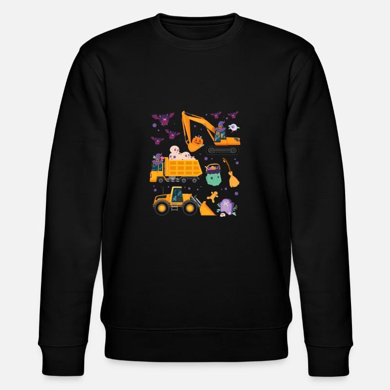 Gruseliger Halloween-Bagger mit Hexenhut - Stanley/Stella Unisex Bio-Sweatshirt CHANGER  - Schwarz