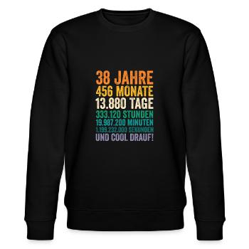 38 Jahre Achtunddreißigster Geburtstag - Stanley/Stella Unisex Bio-Sweatshirt CHANGER  - Schwarz - Vorne - Nik (191cm) & Marisol (170cm)