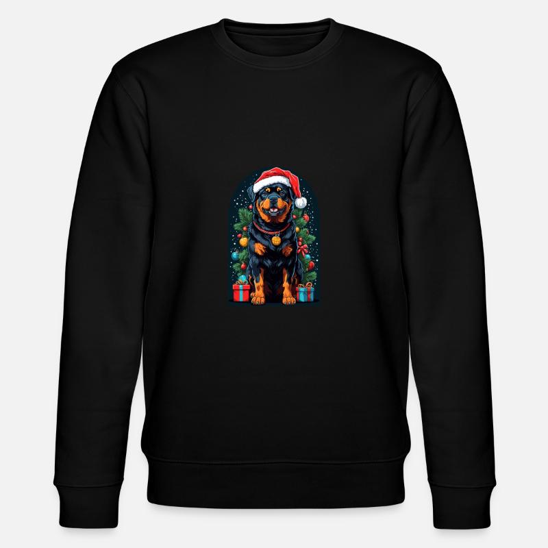 Drôle de Rottweiler avec Noël - Sweat bio CHANGER Stanley/Stella Unisexe - noir