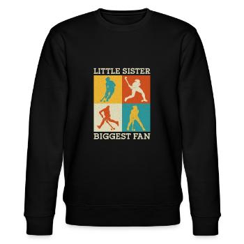 Field Hockey Little Sister Biggest - Stanley/Stella CHANGER Unisex Organic Sweatshirt - black - Front - Nik (191cm) & Marisol (170cm)